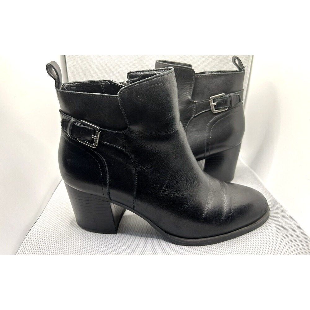 LRL‎ Ralph Lauren Womens Black Leather Boots Genna Bootie Size 7 90s Old Money